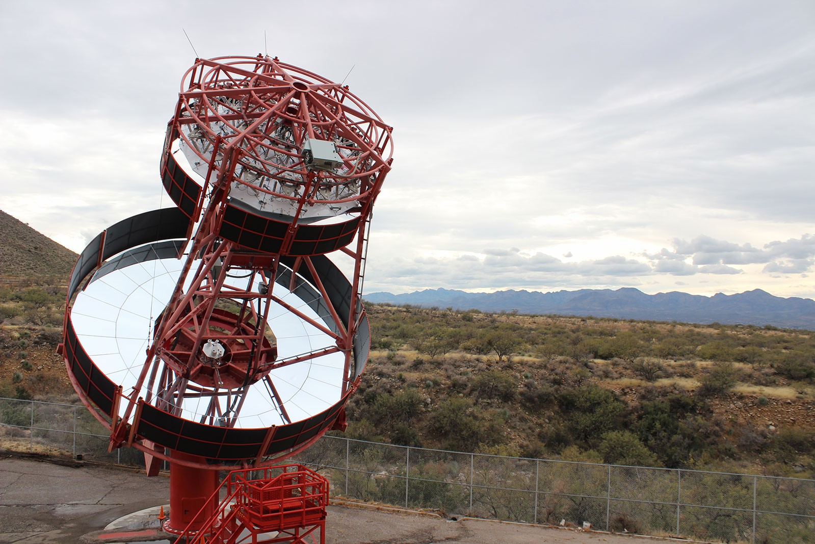 The prototype Schwarzschild-Couder Telescope (pSCT) at the Fred Lawrence Whipple Observatory in Amado, Arizona. Credit: Amy C. Oliver, Center for Astrophysics | Harvard & Smithsonian
