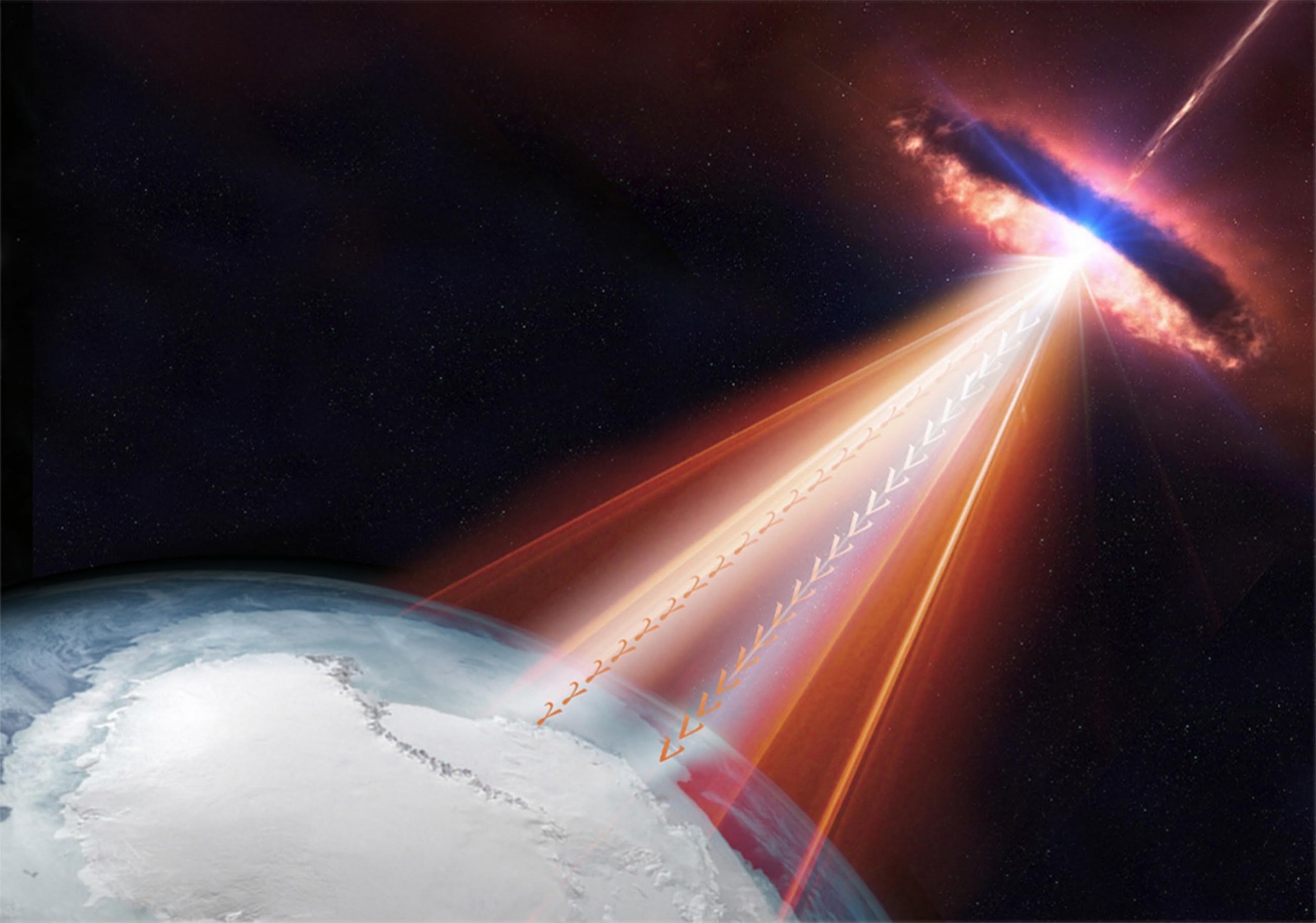 Science Cover neutrino image (photo credit: IceCube/NASA)
