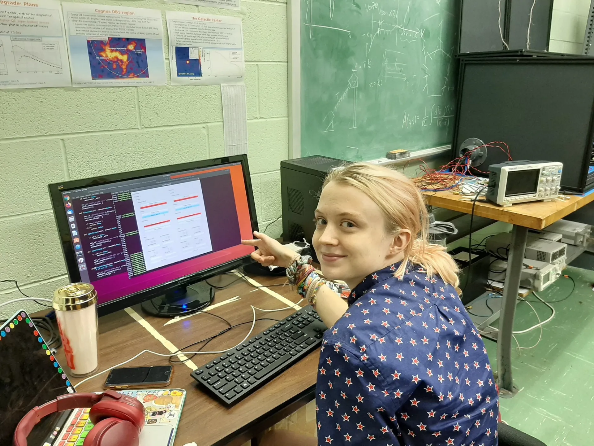 Laurel Carpenter working on the development of GUIs in the pSCT Lab
